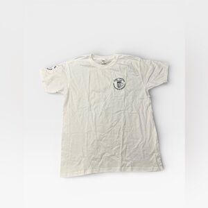 NWOT Turf Tavern Oxford “Education In Intoxication” White T-shirt with Navy Blue